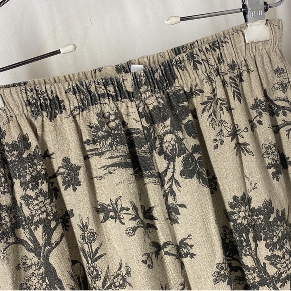 Hot Cotton Pants & Jumpsuits Hot Cotton L 0 Linen Toile Cropped Pants Tan Black Pull On